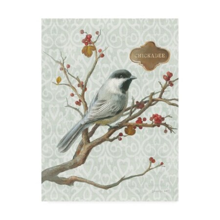 Danhui Nai 'Winter Bird Chickadee' Canvas Art,35x47